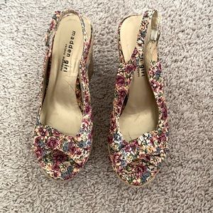 Open-toe floral wedges, Madden Girl